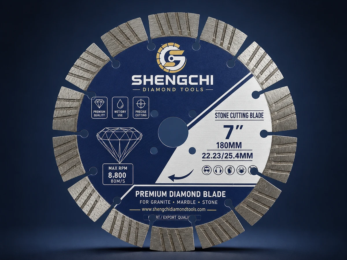 180mm Segmented Stone Cutting Blade by SHENGCHI Diamond Tools
