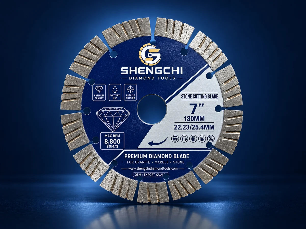 180mm Segmented Stone Cutting Blade by SHENGCHI Diamond Tools